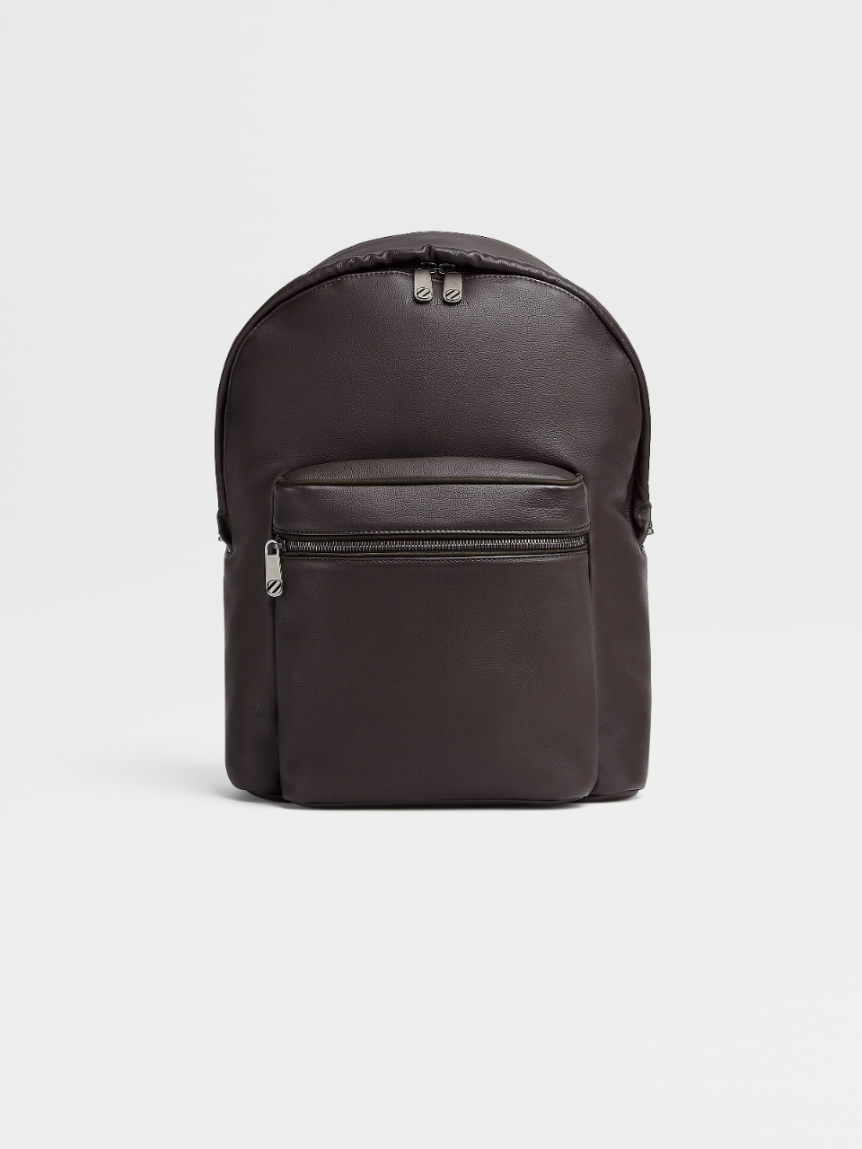 Dark Brown Soft Leather Hoodie Backpack